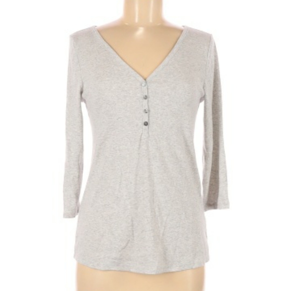 Old Navy Tops - Old Navy grey button henley long-sleeve shirt